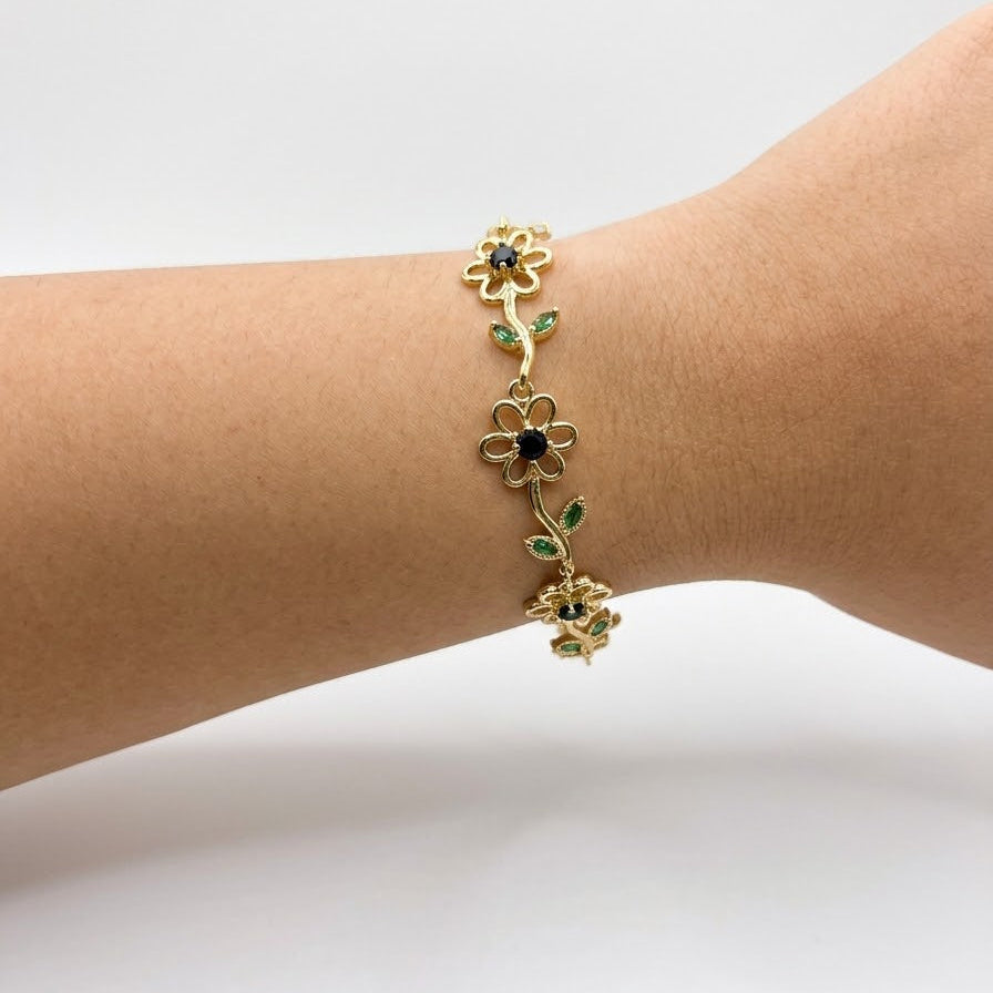 Sunflower Bracelet (black stone)